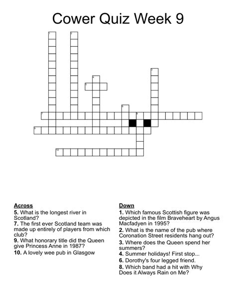 cower crossword